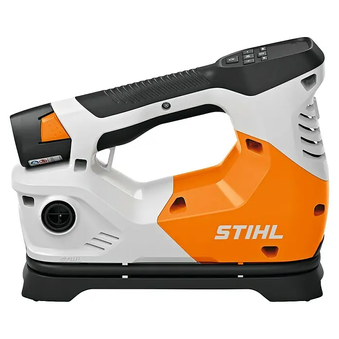Stihl AS Akku-Kompressor KOA 20 - 12 V, Ohne Akku, 10,3 bar - Eine Nahaufnahme des STIHL HSA 30 Akku-Heckenschneiders, ideal für präzise Gartenarbeit.