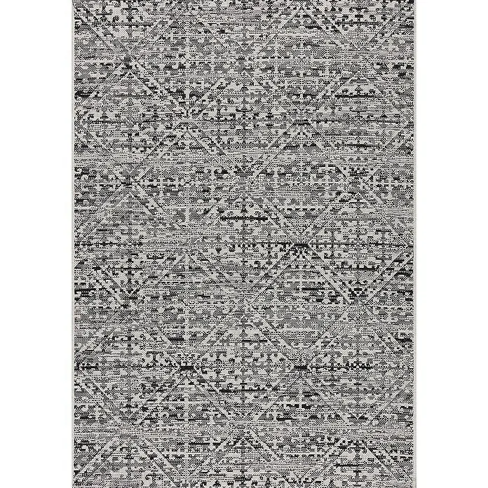 Dekoria Flachgewebeteppich - grau, schwarz, beige, 170 x 120 cm - Grauer Teppich mit geometrischem Muster für modernes Wohnambiente. Stilvoll und strapazierfähig.
