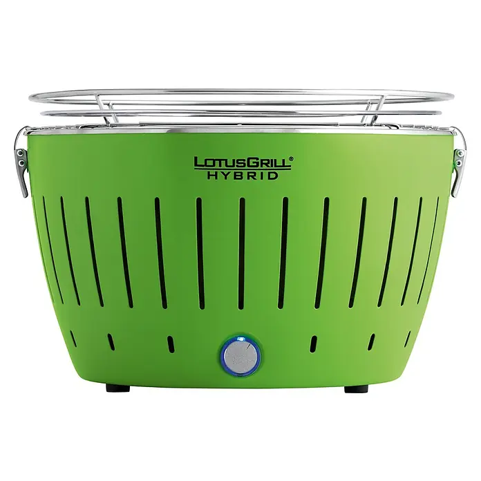 LotusGrill Hybrid-Grill Classic - Durchmesser Grillfläche: 32 cm, Anzahl Brenner: 1 Stk., Limettengrün - Dieser LotusGrill Hybrid in Grün bietet rauchfreies Grillen dank seines innovativen Designs. Perfekt für Balkon oder Camping.