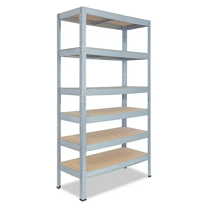 shelfplaza Schwerlastregal PRO - H x B x T: 200 x 100 x 40 cm, Traglast pro Boden: 200 kg, Stecken, verzinkt - Ein Standregal mit fünf Regalböden, ideal für Lagerung in Garage, Keller oder Werkstatt, bietet robusten Stauraum und einfache Montage.