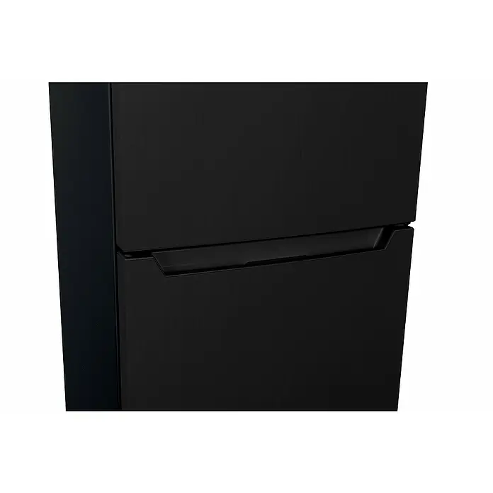 Respekta Kühl-Gefrierkombination Gotland - 55 x 54 x 176 cm, Black Steel, Nutzinhalt Gesamt: 262 l - Detailaufnahme eines schwarzen Kühlschranks, der modernes Design und Funktionalität in den Vordergrund stellt.