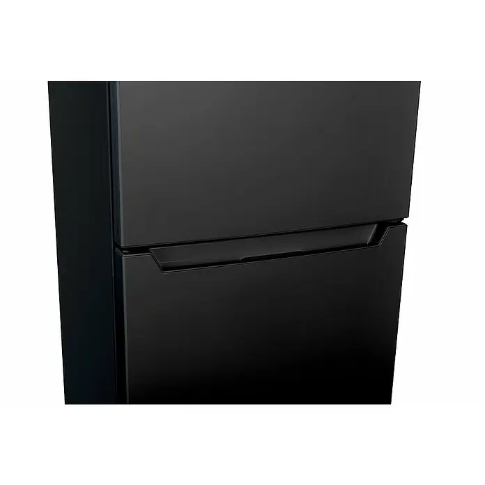 Respekta Kühl-Gefrierkombination Savo - 49,5 x 47,4 x 144 cm, Schwarz, Nutzinhalt Gesamt: 157 l - Nahaufnahme eines schwarzen Kühl-/Gefrierschranks, der ein elegantes und modernes Design für jede Küche zeigt.