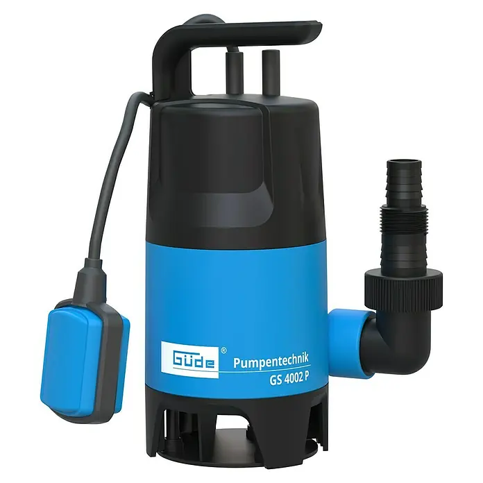 Güde Schmutzwasserpumpe GS 4002 P - 400 W, Max. Fördermenge: 7.500 l/h - Das Bild zeigt eine Güde Schmutzwasserpumpe GS 4002 P, ideal für den Einsatz in Haus und Garten, robust und leistungsstark.