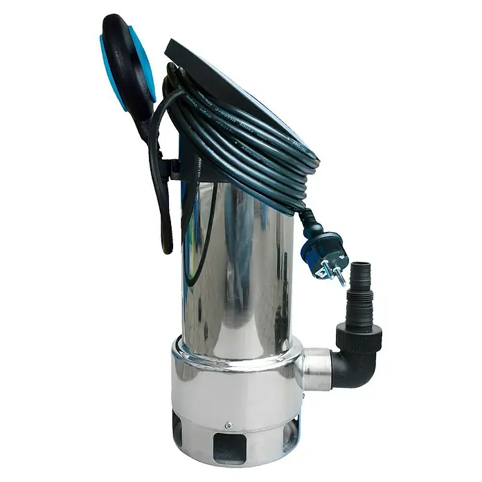 Güde Schmutzwasserpumpe GSX 1101 - 1.100 W, Max. Fördermenge: 19.000 l/h - Edelstahl-Tauchpumpe mit Kabelaufwicklung und schwarzem Kunststoffanschluss. Ideal für Entwässerung und Schmutzwasseranwendungen.