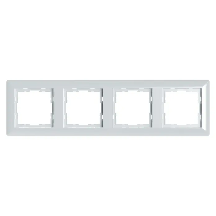 Abdeckrahmen I500 - Alpinweiss, Ausführung Schalterprogramm: 4-fach, Kunststoff, Schrauben - Weiße Mehrfach-Schalterblende zur Abdeckung von mehreren Schaltern oder Steckdosen, robust und elegant designt für den Innenbereich.