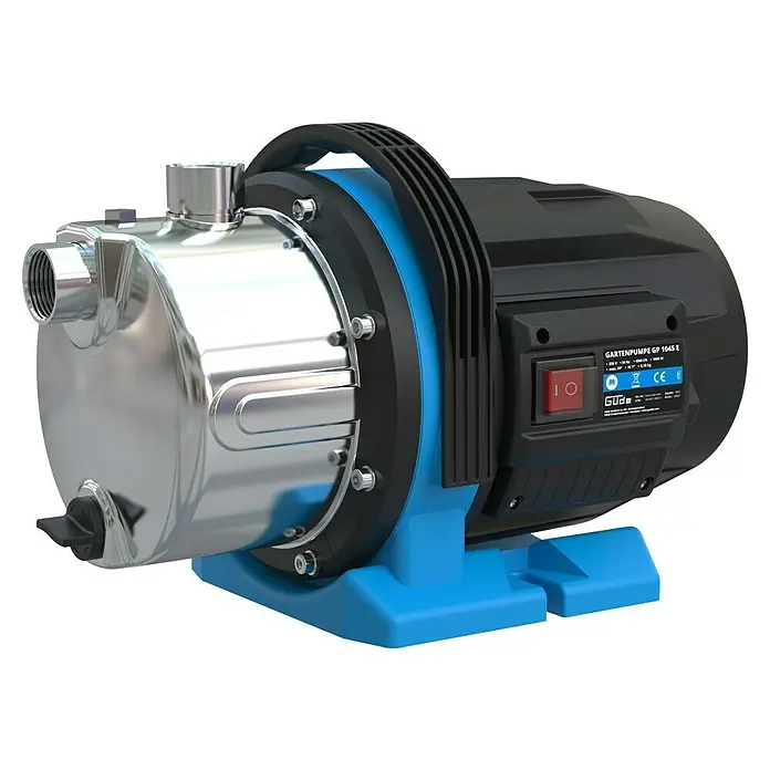 Güde Gartenpumpe GP1045 E - 1.000 W, Max. Fördermenge: 4.500 l/h - Abbildung einer Gartenpumpe GP 1045 E, ideal für die Gartenbewässerung und Wasserversorgung im Außenbereich.