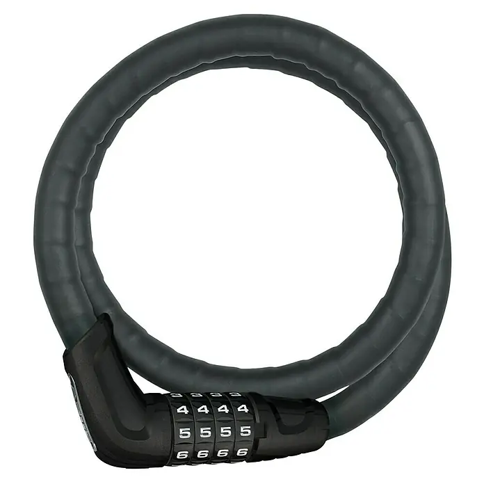 Abus Panzerkabelschloss Tresorflex 6615C - Länge: 85 cm - Graues Kabelschloss mit Zahlencode, ideal zur Sicherung von Fahrrädern und anderen Wertgegenständen vor Diebstahl.