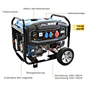 Güde Stromerzeuger GSE 8701 RS (3,5 kW - 7,8 kW, Tankvolumen: 25 l, Verbrauch: 4,2 l/h) | BAUHAUS