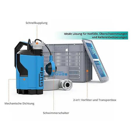 Güde  Schmutzwasserpumpe Flut-Set 750