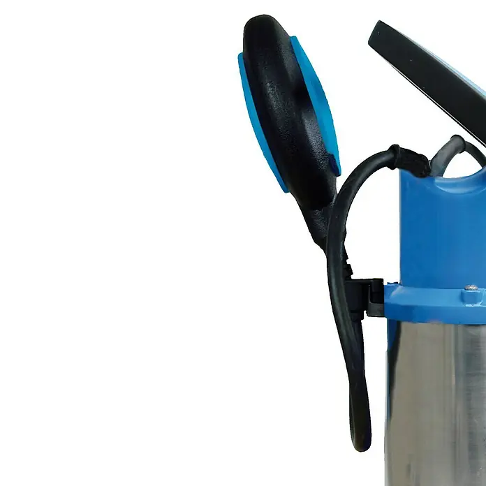 Güde Drucktauchpumpe GDT 901 - 800 W, Max. Fördermenge: 5.500 l/h - Edelstahl-Tauchpumpe mit blauem Gehäuse und schwarzem Griff, ideal für den Einsatz in Teichen und Brunnen. Robuste und zuverlässige Pumpe.
