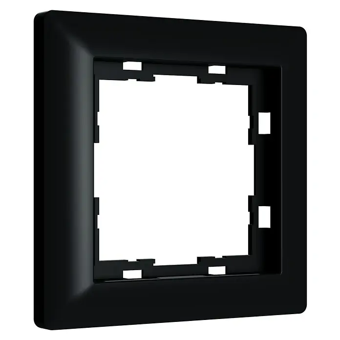 Abdeckrahmen I500 - Matt schwarz, Ausführung Schalterprogramm: 1-fach, Kunststoff - Schwarze Abdeckung für einen Schalter mit grünen und pinken Akzenten für eine elegante Installation.