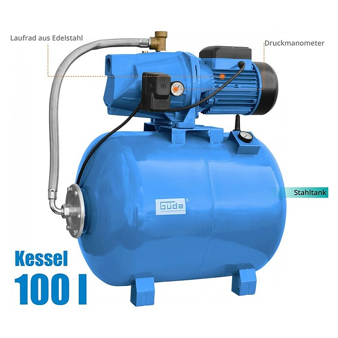 Güde Hauswasserwerk HWW 2100 G (2 100 W, Max. Fördermenge: 6 000 l/h, Max. Druck: 5,3 bar) | BAUHAUS