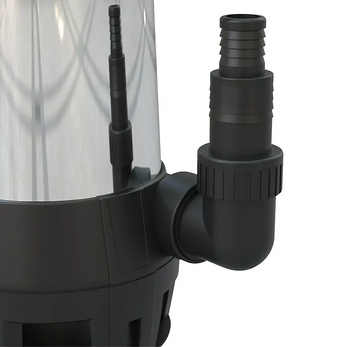 Güde Schmutzwasserpumpe GS 750.1 Inox - 750 W, Max. Fördermenge: 15.000 l/h - Nahaufnahme eines Wasserfilters, der die komplexe Konstruktion und die hochwertigen Materialien hervorhebt.