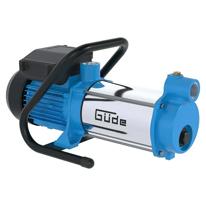 Güde Gartenpumpe MP 120/5A/GJ - 1.300 W, Max. Fördermenge: 5.400 l/h - Das Bild zeigt eine Güde Hauswasserpumpe HWW 3100 K, eine leistungsstarke Pumpe zur Wasserversorgung im Haus und Garten.