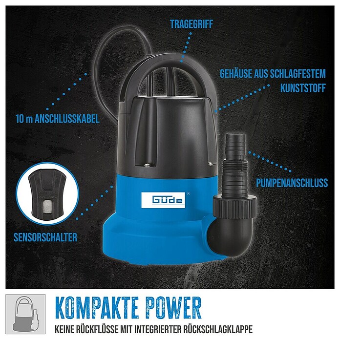 Güde Klarwasser-Tauchpumpe GFS 401 S (400 W, Max. Fördermenge: 7 000 l/h) | BAUHAUS