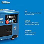 Güde Stromerzeuger GSE 5501 DSG (5 kW, Tankvolumen: 14,5 l, Verbrauch: 1,5 l/h) | BAUHAUS