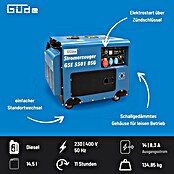 Güde Stromerzeuger GSE 5501 DSG (5 kW, Tankvolumen: 14,5 l, Verbrauch: 1,5 l/h) | BAUHAUS