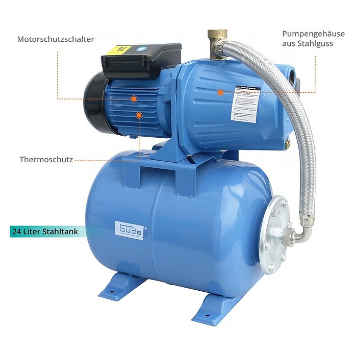 Güde Hauswasserwerk HWW 1300 G (1 300 W, Max. Fördermenge: 4 000 l/h, Max. Druck: 4,8 bar) | BAUHAUS