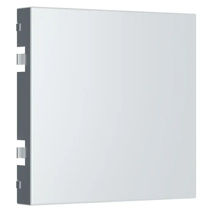 Blindabdeckung I500 - Alpinweiss, Glänzend, Kunststoff - Ein weißes Wandpaneel, ideal für moderne Innenräume, bietet eine schlichte und elegante Optik. Perfekt für Büros oder Wohnbereiche.