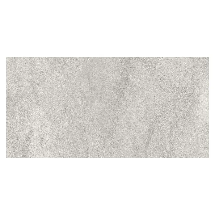 Terrassenfliese Durastone - 60 x 120 x 2 cm, Grau, Matt - Nahaufnahme einer stilvollen hellgrauen keramischen Wandfliese, ideal für moderne Innenräume mit ihrer subtilen Textur.