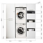 Respekta Wasmachinekast Clara (l x b: 67,6 x 167,4 cm, Wit, Met 2 x wasmachinekast, waskast en hoge kast) | BAUHAUS