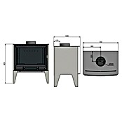Invicta Estufa de leña Padua con ventiladores (10 kW, Volumen de calefacción: 300 m³, con ventiladores, Negro) | BAUHAUS