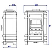 Invicta Estufa de leña Vosges (8 kW, Volumen de calefacción: 240 m³, Antracita) | BAUHAUS