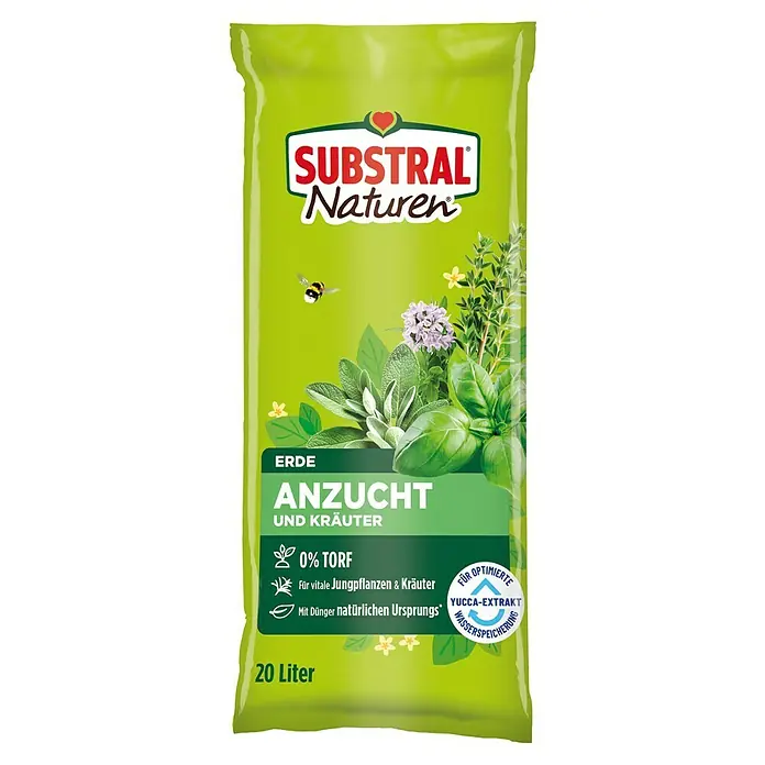 Substral Naturen Aussaat- & Kräutererde - 20 l - Produktbild von Substral Naturen Anzucht- und Kräutererde, torffrei und mit natürlichem Dünger für vitales Wachstum.