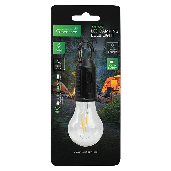 Green Tech LED svetlobni vir Camping  (3 W, 100 lm, 3.000 K, Barva svetlobe: Toplo bela) | 3110 - Akkuleuchte funktional | CAJB - Outdoorleuchten Akku | CAJ - Outdoorleuchten | CA - Beleuchtung | C - Elektro | BAUHAUS