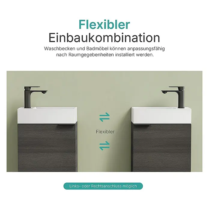 Emke Badmöbel-Set Puris - Holzkohle