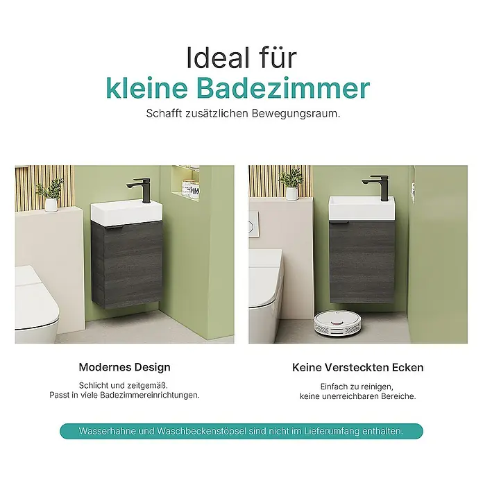 Emke Badmöbel-Set Puris - Holzkohle