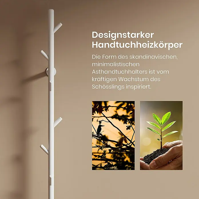 Emke Elektro-Badheizkörper Smart Steuerung Handtuchwärmer - B x H: 12,5 x 150 cm