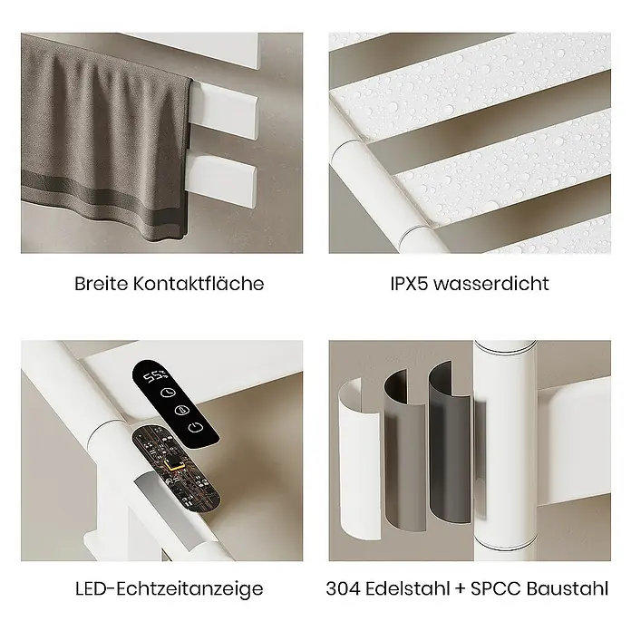 Emke Elektro-Badheizkörper Smart Steuerung Handtuchwärmer - B x H: 45 x 76 cm