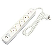 Arte confort Base de enchufe múltiple (x 4, Blanco, 1,5 m, IP20, Con interruptor) | BAUHAUS
