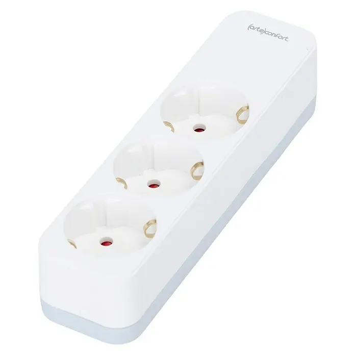 Arte confort Base de enchufe múltiple - x 3, Blanco, IP20, Sin interruptor - Regleta triple de enchufes de Arteconfort con un diseño limpio y blanco para uso en interiores. Ideal para el hogar o la oficina.