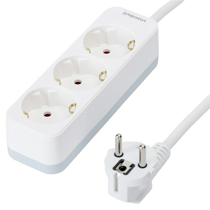 Arte confort Base de enchufe múltiple (x 3, Blanco, 1,5 m, IP20, Sin interruptor) | BAUHAUS