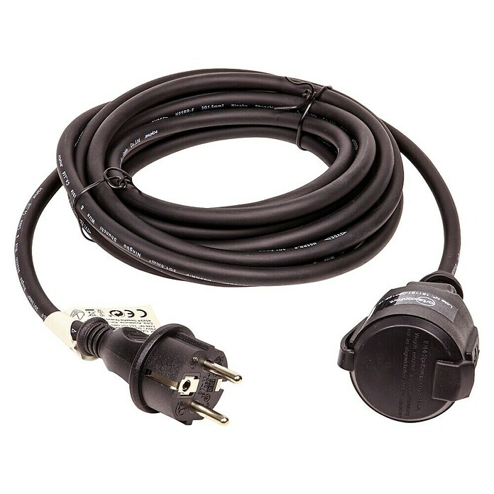Arte confort Alargo impermeable (5 m, Negro, IP44, H05RR-F) | BAUHAUS