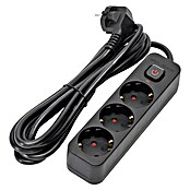 Arte confort Base de enchufe múltiple (x 3, Negro, 20,9 m, Con interruptor) | BAUHAUS
