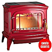 Estufa de leña Bradford (9 kW, Superficie a calentar recomendada: 300 m³, Rojo carmín)