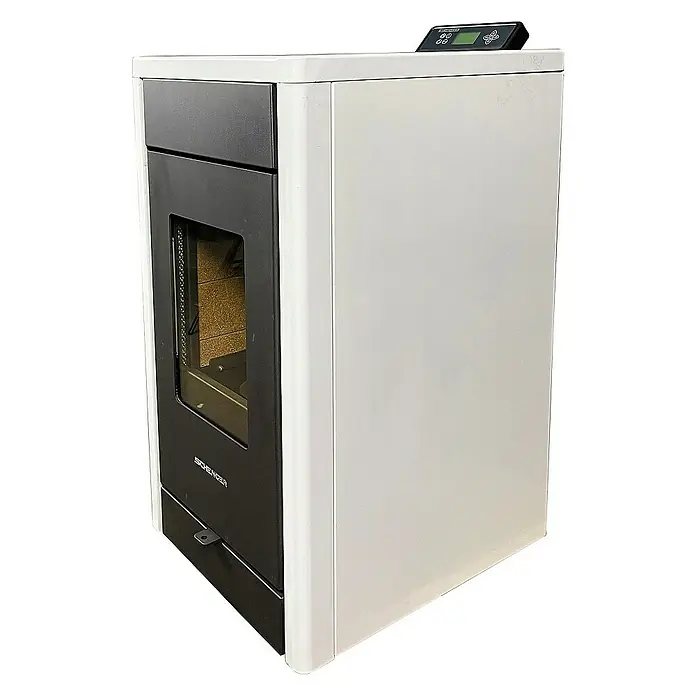 SCHENGER Pelletofen HP07 - 8 kW, Raumheizvermögen: 160 m³, 0,9 kg/h, Farbe Verkleidung: Weiß