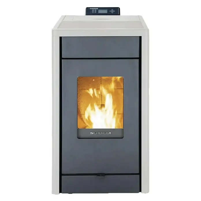 SCHENGER Pelletofen HP07 - 8 kW, Raumheizvermögen: 160 m³, 0,9 kg/h, Farbe Verkleidung: Weiß
