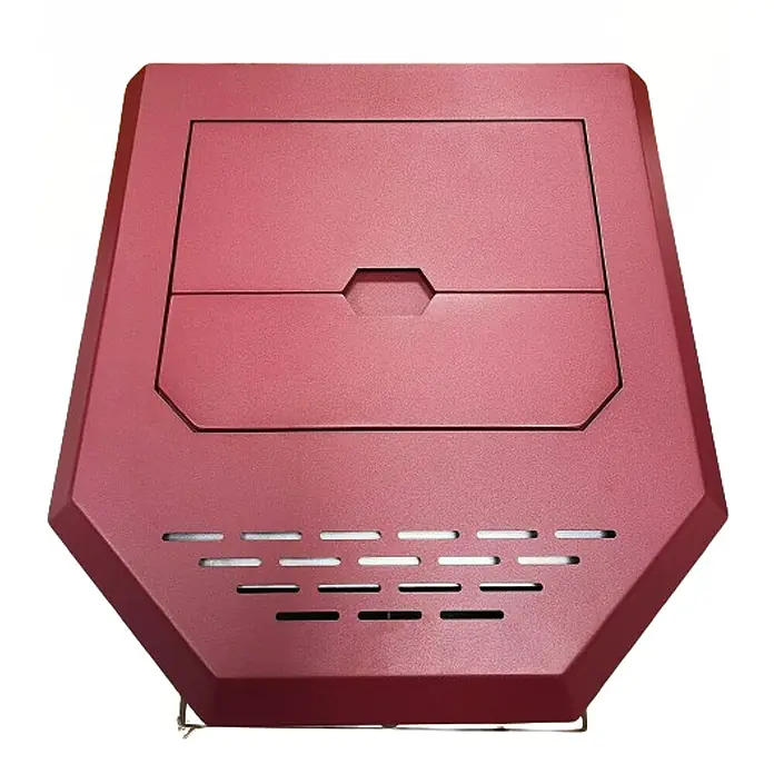 SCHENGER Pelletofen HLP3602 - 9,3 kW, Raumheizvermögen: 200 m³, 0,9 kg/h, Farbe Verkleidung: Rot