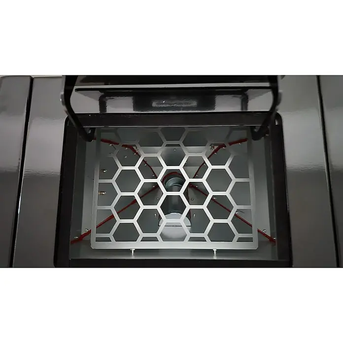 SCHENGER Pelletofen HLP3402 - 5,5 kW, Raumheizvermögen: 120 m³, 0,6 kg/h, Farbe Verkleidung: Rot