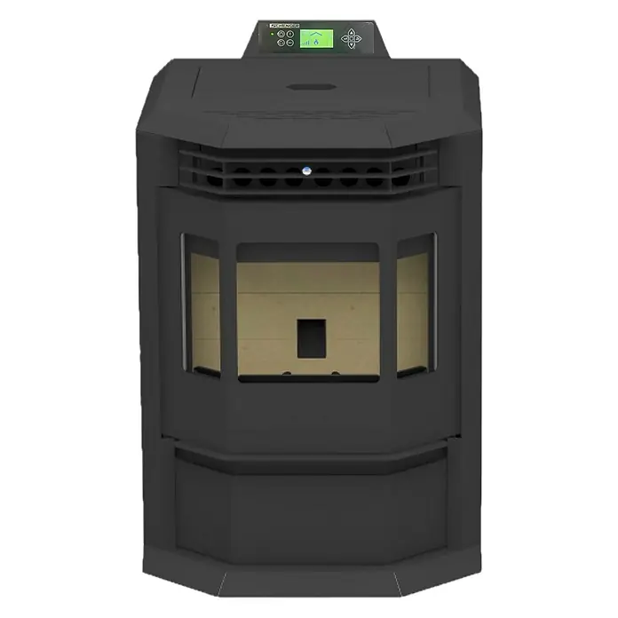 SCHENGER Pelletofen HLP3602 - 9,3 kW, Raumheizvermögen: 200 m³, 0,9 kg/h, Farbe Verkleidung: Schwarz