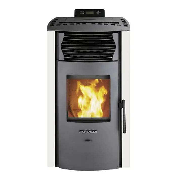 SCHENGER Pelletofen HP51 - 8,8 kW, Raumheizvermögen: 160 m³, 0,9 kg/h, Farbe Verkleidung: Weiß