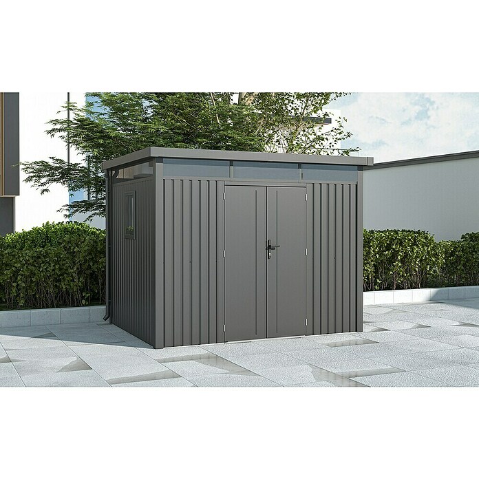 Gardol Gerätehaus Cubus Max (Außenmaß inkl. Dachüberstand (B x T): 294 x 230 cm, Stahl, Schwarz) | BAUHAUS