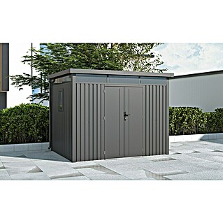 Gardol Gerätehaus Cubus Max (Außenmaß inkl. Dachüberstand (B x T): 294 x 230 cm, Stahl, Schwarz)