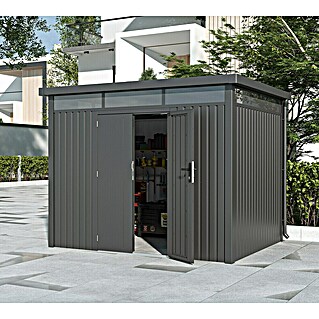 Gardol Gerätehaus Cubus Max (Außenmaß inkl. Dachüberstand (B x T): 294 x 230 cm, Stahl, Schwarz)