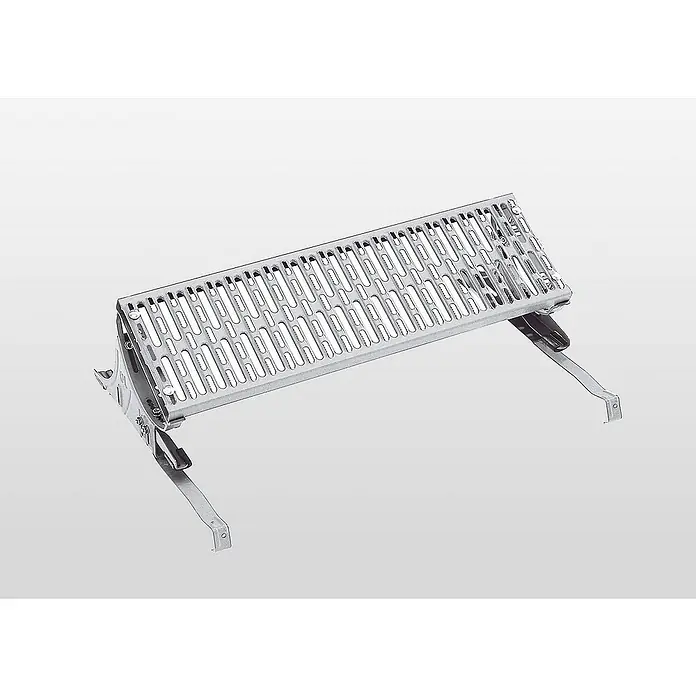 Proregal Dachleiter Standrost für das Dach - Anzahl Tritte: 1 Stk., Stahl - Silbernes, perforiertes Metalltrittbrett mit Halterungen. Rutschfeste Oberfläche.