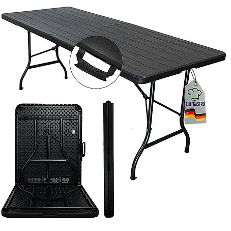 Chefgastro  Gartentisch Buffettisch klappbar aus Kunststoff mit Tragegriff, für 8 Personen